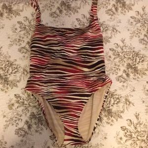 Cute one piece animal print swimsuit size 10
